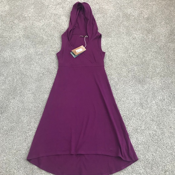 prana dresses alana hooded red violet dress poshmark